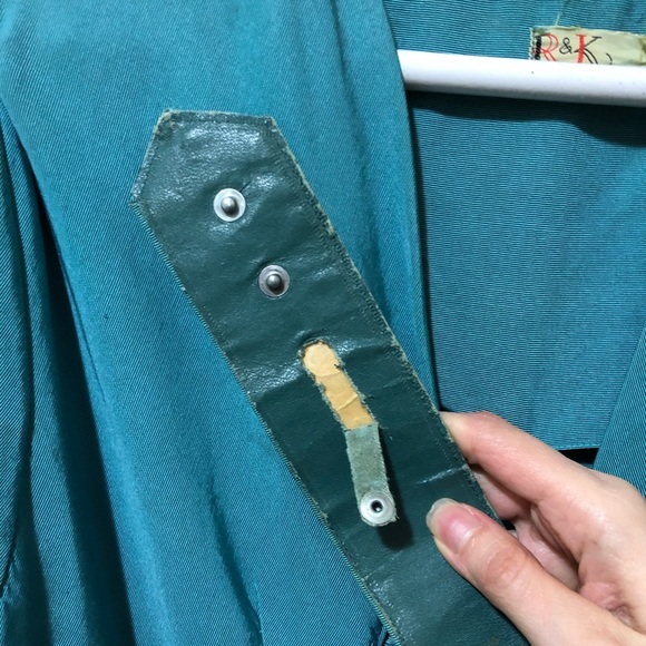 Vintage 1950’s authentic teal dress A-line - Picture 9 of 14